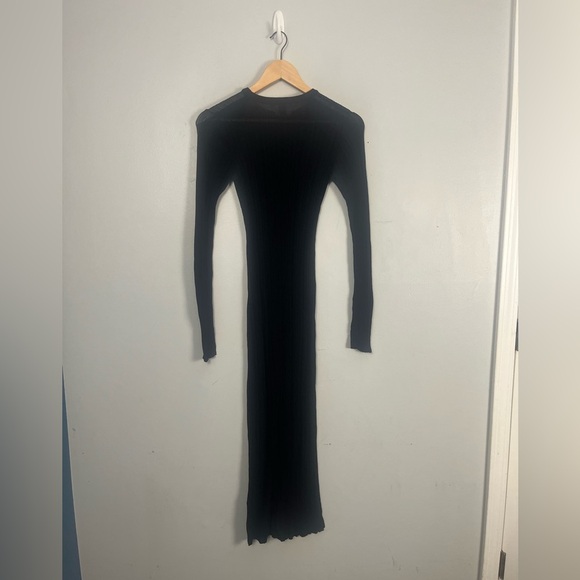 Dissh Sheer Black Long Sleeve Midi Dress size Large Flawed - Picture 4 of 7